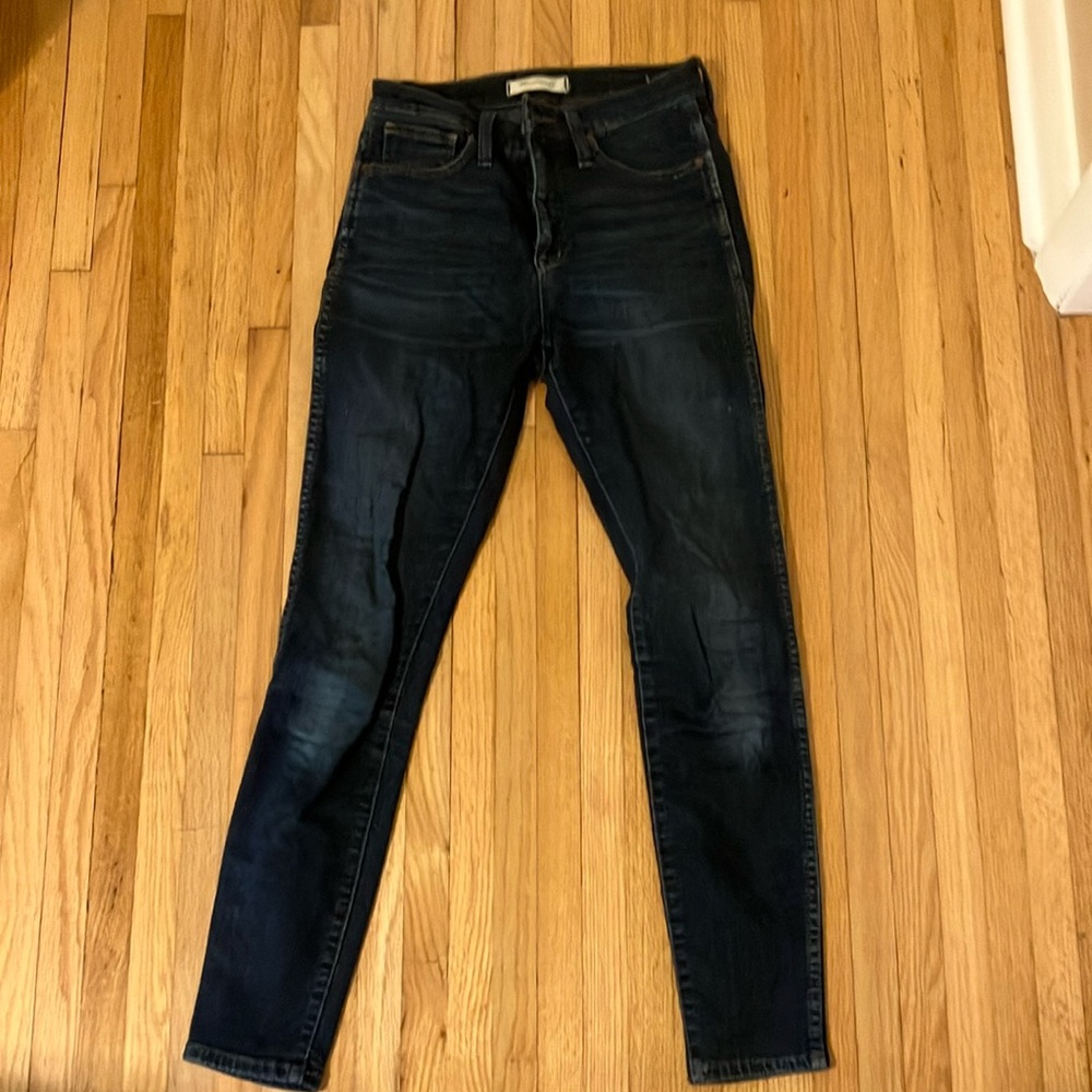 Madewell 10” High Rise Dark Wash Skinny Jeans